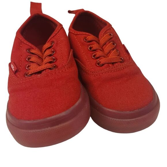 VANS Sneakers Classic Lace Up Pull On Tabs Red Womens Size 8 - Picture 1 of 8
